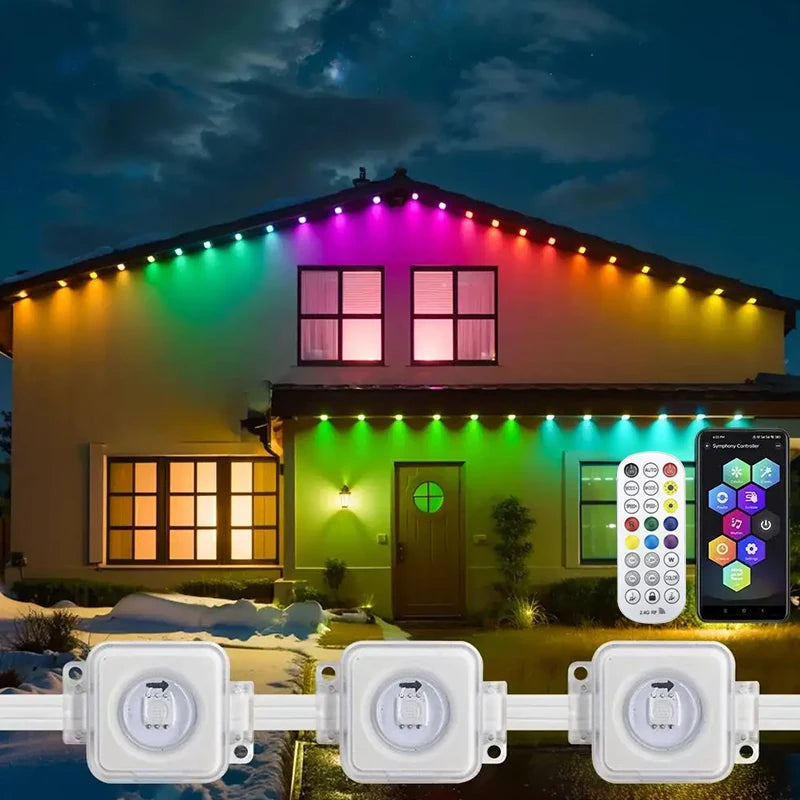 Guirlande Lumineuse LED Étanche 200 pieds – Éclairage RGB pour Décoration Extérieure