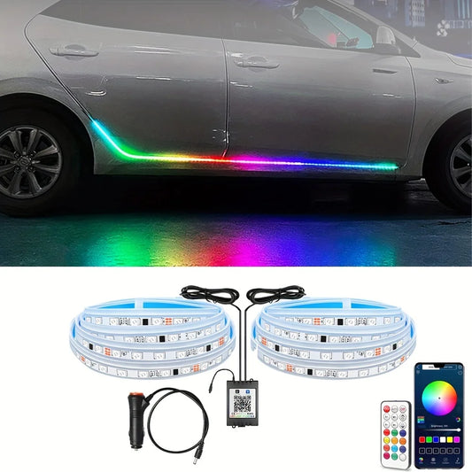 Lumières Ambiantes LED de Porte de Voiture – Bande Flexible RVB 150cm